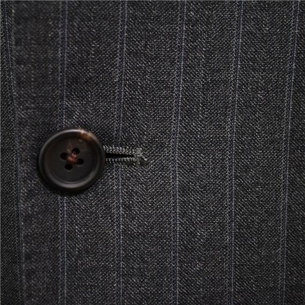 タケオキクチ 伊製 ロロピアーナ 120's シルク混 段返り 3つボタン シングルスーツ XL A8 ダークグレー ストライプ 7328-65129 春秋 6XA043 | TAKEO KIKUCHI | 02