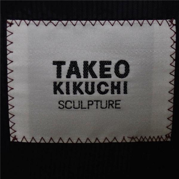 タケオキクチ 伊製 ロロピアーナ 120's シルク混 段返り 3つボタン シングルスーツ XL A8 ダークグレー ストライプ 7328-65129 春秋 6XA043 | TAKEO KIKUCHI | 03