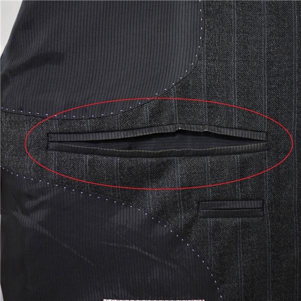 タケオキクチ 伊製 ロロピアーナ 120's シルク混 段返り 3つボタン シングルスーツ XL A8 ダークグレー ストライプ 7328-65129 春秋 6XA043 | TAKEO KIKUCHI | 07