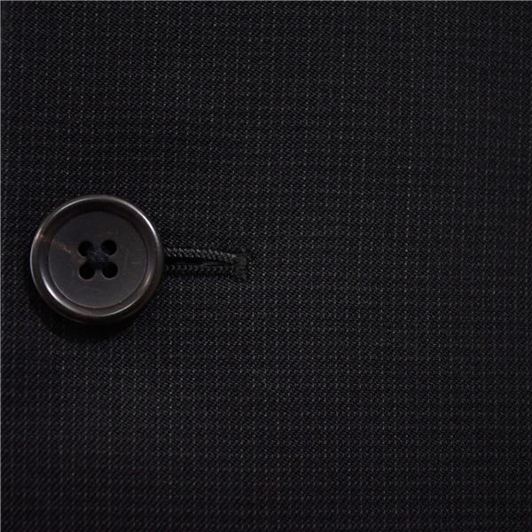 タケオキクチ 3つボタン シングルスーツ L Y7 ブラック チェック ツータック 袖口3つ釦 開き見せ JD070-69031JH 合物 春秋 6XA046 | TAKEO KIKUCHI | 02