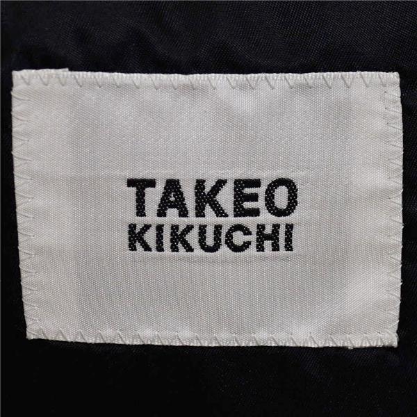 タケオキクチ 3つボタン シングルスーツ L Y7 ブラック チェック ツータック 袖口3つ釦 開き見せ JD070-69031JH 合物 春秋 6XA046 | TAKEO KIKUCHI | 03