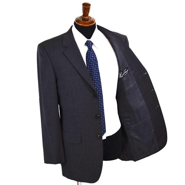 ポールスミス 伊製 チェルッティ 3つボタン シングルスーツ L Y7 ダークグレー ストライプ 開き見せ SQ-J1064-01 夏物 春夏 薄手 6XA048 | Paul Smith | 01