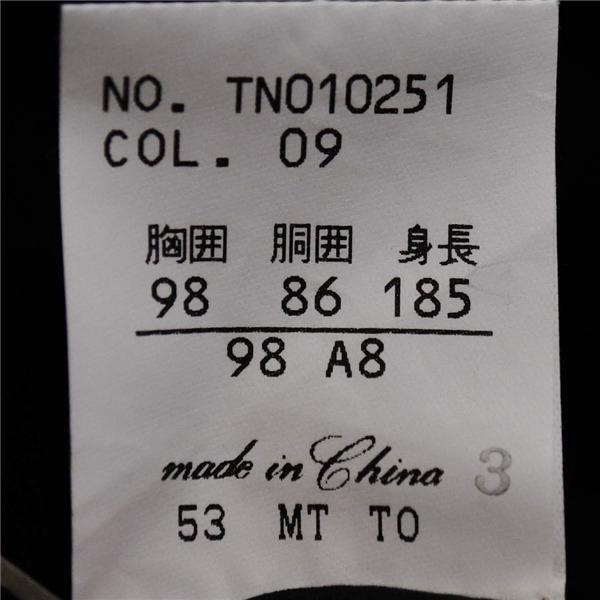 美品 P.S.FA 3ピース 2つボタン シングルスーツ XL A8 ブラック ノータック ブラックスーツ アジャスターなし TN010251 合物 春夏秋 6XA049 | Perfect Suit FActory | 05