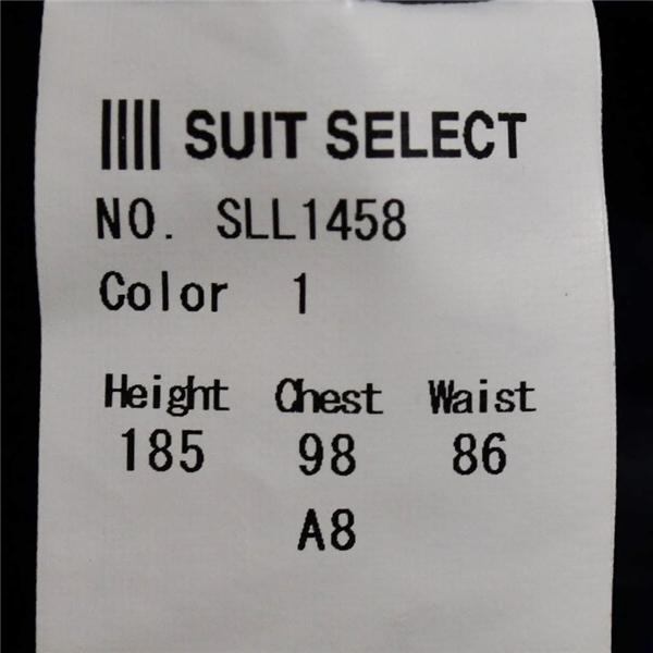 美品 スーツセレクト 段返り 3つボタン シングルスーツ XL A8 ダークネイビー ストライプ ノータック 本切羽 SLL1458 春夏物 薄手 6XA051 | SUIT SELECT | 04