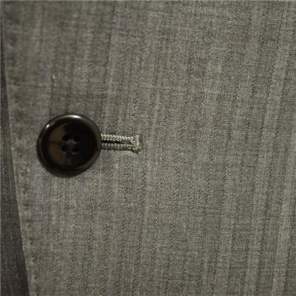 スーツセレクト シルク混生地 2つボタン シングルスーツ XL A8 ライトグレー ストライプ ノータック 開き見せ BLTX1560 春夏物 薄手 6XA052 | SUIT SELECT | 02