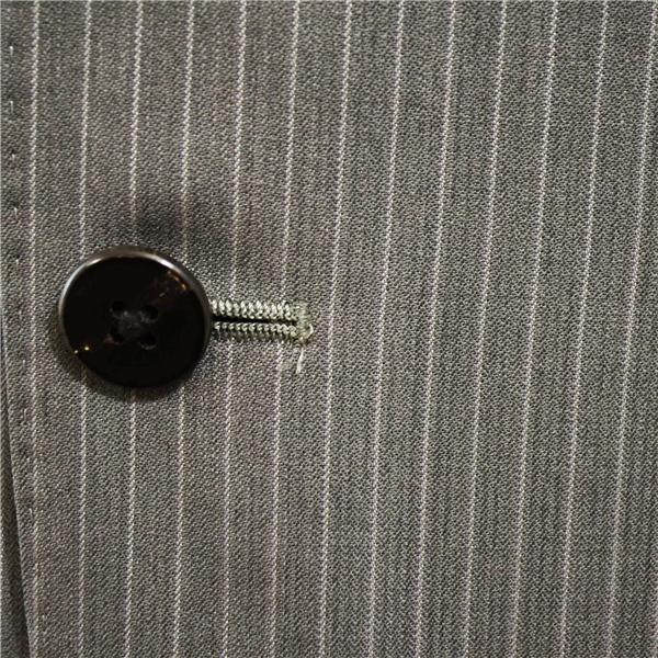 P.S.FA シルク混生地 2つボタン シングルスーツ XL A8 ライトグレー ストライプ ノータック 本切羽 TN240253-15S 夏物 春夏 薄手 6XA053 | Perfect Suit FActory | 02