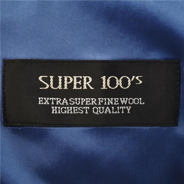 スーツセレクト Super100's生地 3つボタン シングルスーツ XL Y8 ダークネイビー ストライプ 袖口4つ釦 本切羽 SLY9006 合物 春秋 6XA054 | SUIT SELECT | 04