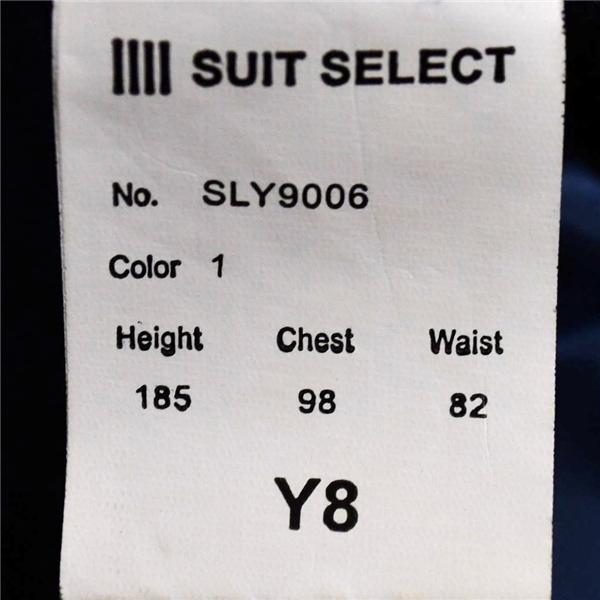 スーツセレクト Super100's生地 3つボタン シングルスーツ XL Y8 ダークネイビー ストライプ 袖口4つ釦 本切羽 SLY9006 合物 春秋 6XA054 | SUIT SELECT | 05