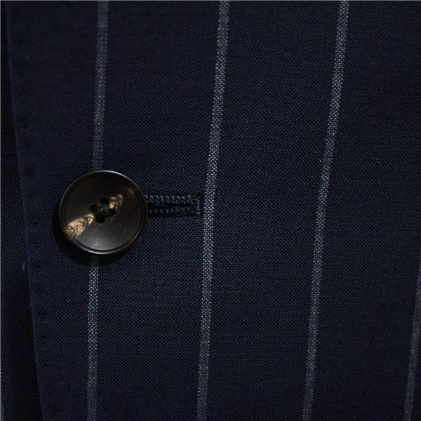 P.S.FA 伊製 100's生地 2つボタン シングルスーツ XL A8 ダークネイビー ストライプ ノータック 本切羽 NC220204-88D 春夏物 薄手 6XA056 | Perfect Suit FActory | 02