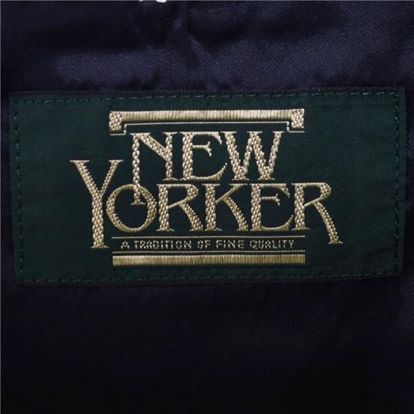 ニューヨーカー 3つボタン シングルスーツ L A7 ダークネイビー ツータック 袖口4つ釦 開き見せ PLPAA-811000 夏物 春夏 薄手 6XA059 | NEWYORKER | 03