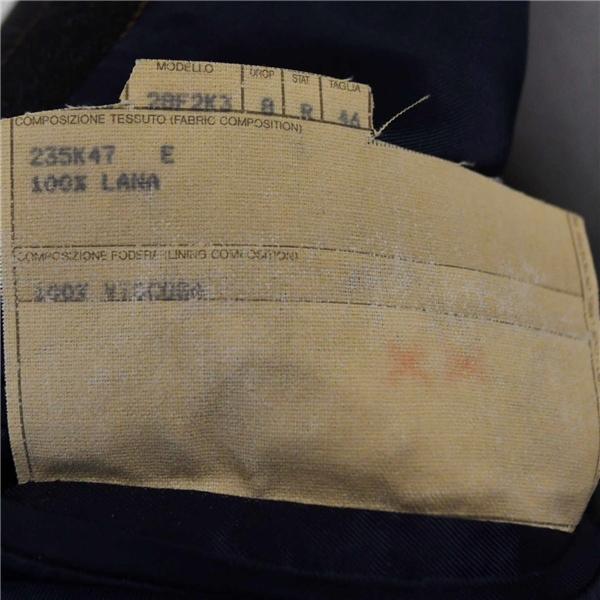 ヴェルサーチ 3つボタン シングルスーツ M A6 ダークグレー ストライプ かぶせ銀ボタン 開き見せ VERSACE 28F2K3 合物 春秋 6XA069 | VERSACE | 04