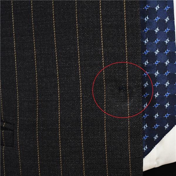 ヴェルサーチ 3つボタン シングルスーツ M A6 ダークグレー ストライプ かぶせ銀ボタン 開き見せ VERSACE 28F2K3 合物 春秋 6XA069 | VERSACE | 05