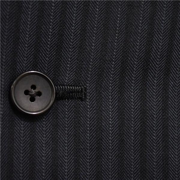 MEN'S TENORAS シルク混 3ピース 3つボタン シングルスーツ M A5 ダークネイビー ストライプ 開き見せ TE-6017 合物 春夏秋 6XA101 | TENORAS | 02