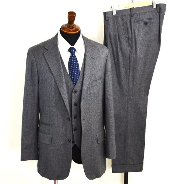 ユニバーサルランゲージ 伊製 REDA生地 3ピース 3つボタン シングルスーツ L A7 ダークグレー 476450T 合物 春夏秋 6XA103 | UNIVERSAL LANGUAGE