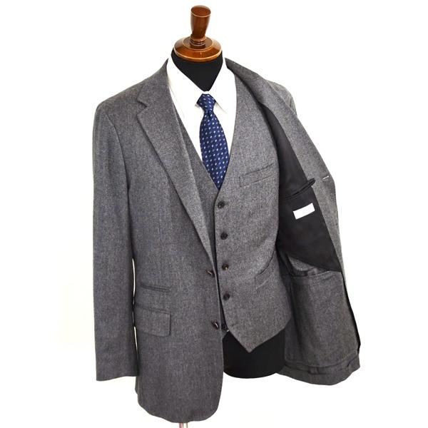 ユニバーサルランゲージ 伊製 REDA生地 3ピース 3つボタン シングルスーツ L A7 ダークグレー 476450T 合物 春夏秋 6XA103 | UNIVERSAL LANGUAGE | 01