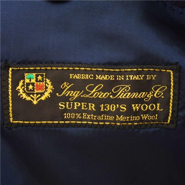 ユニバーサルランゲージ 伊製 ロロピアーナ 130's生地 段返り 3つボタン シングルスーツ L A7 ダークネイビー ストライプ U3AS27 6XA104 | UNIVERSAL LANGUAGE | 04