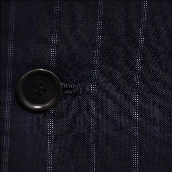 ユニバーサルランゲージ 伊製 ゼニア生地 2つボタン シングルスーツ L A7 ダークネイビー ストライプ ノータック 0618401 夏物 春夏 6XA107 | UNIVERSAL LANGUAGE | 02