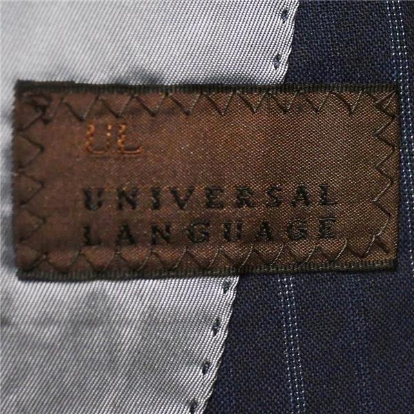 ユニバーサルランゲージ 伊製 ゼニア生地 2つボタン シングルスーツ L A7 ダークネイビー ストライプ ノータック 0618401 夏物 春夏 6XA107 | UNIVERSAL LANGUAGE | 03