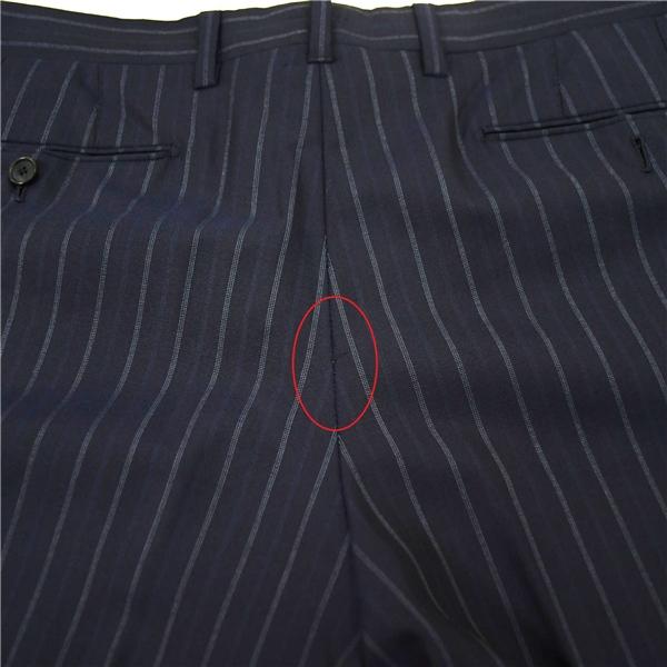 ユニバーサルランゲージ 伊製 ゼニア生地 2つボタン シングルスーツ L A7 ダークネイビー ストライプ ノータック 0618401 夏物 春夏 6XA107 | UNIVERSAL LANGUAGE | 07