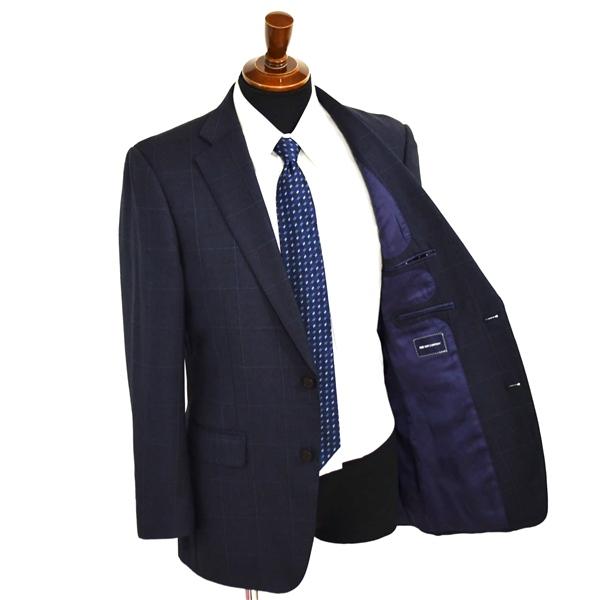 スーツカンパニー 伊製 REDA 110's生地 2つボタン シングルスーツ M A6 ダークネイビー ウインドペン ノータック AHT132 春秋 6XA109 | SUIT SQUARE | 01