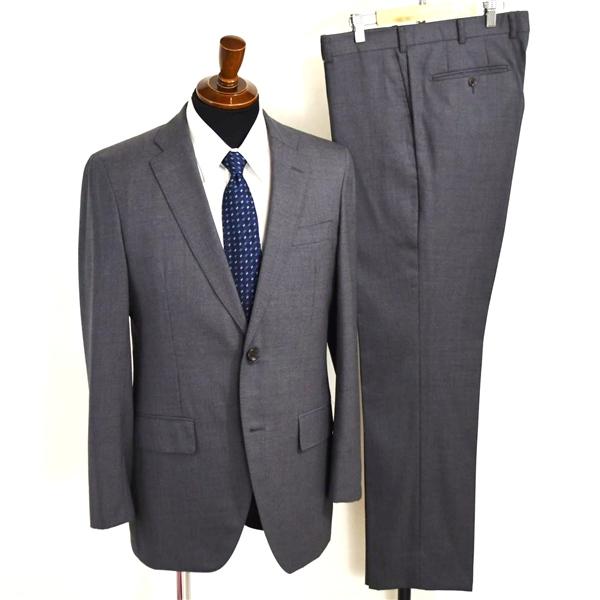 麻布テーラー 2つボタン シングルスーツ M A6 ダークグレー ノータック 袖口4つ釦 本切羽 azabu tailor 夏物 春夏 薄手 6XA111 | 麻布テーラー