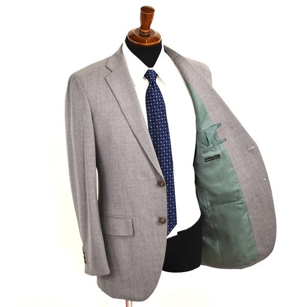 麻布テーラー 2つボタン シングルスーツ M A6 ライトグレー ノータック 袖口4つ釦 開き見せ azabu tailor 夏物 春夏 薄手 6XA112 | 麻布テーラー | 01