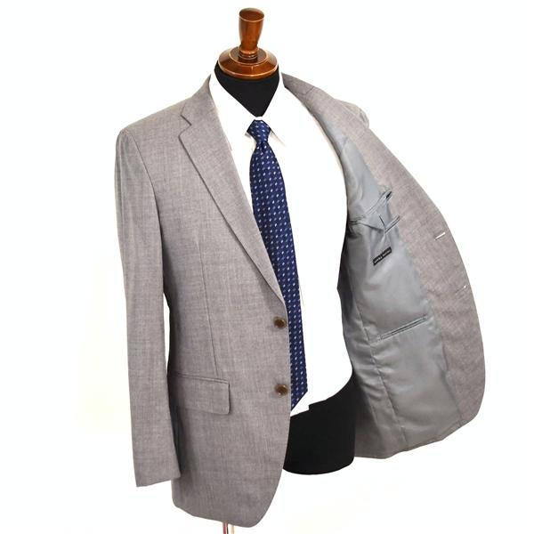 麻布テーラー 2つボタン シングルスーツ M A6 ライトグレー ノータック 袖口4つ釦 開き見せ azabu tailor 夏物 春夏 薄手 6XA113 | 麻布テーラー | 01