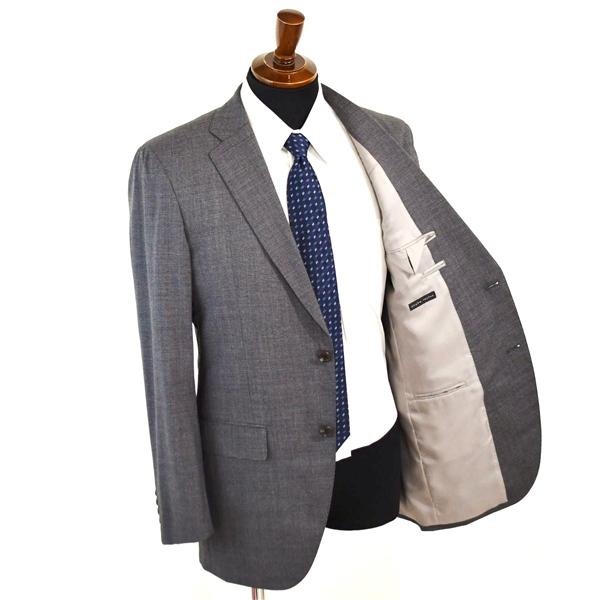 麻布テーラー 2つボタン シングルスーツ M A6 ダークグレー 千鳥格子 ノータック 開き見せ azabu tailor 夏物 春夏 薄手 6XA116 | 麻布テーラー | 01