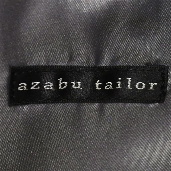 麻布テーラー 2つボタン シングルスーツ M A6 ダークグレー ストライプ ノータック 開き見せ azabu tailor 夏物 春夏 薄手 6XA118 | 麻布テーラー | 03