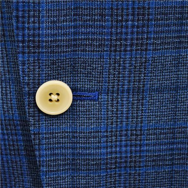 麻布テーラー 2つボタン シングルスーツ L A7 ネイビー グレンチェック ノータック 開き見せ azabu tailor 夏物 春夏 薄手 6XA120 | ブランド登録なし | 02
