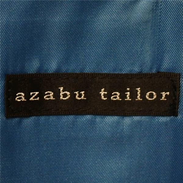 麻布テーラー 2つボタン シングルスーツ L A7 ダークネイビー チェック ノータック 開き見せ azabu tailor 夏物 春夏 薄手 6XA121 | ブランド登録なし | 03