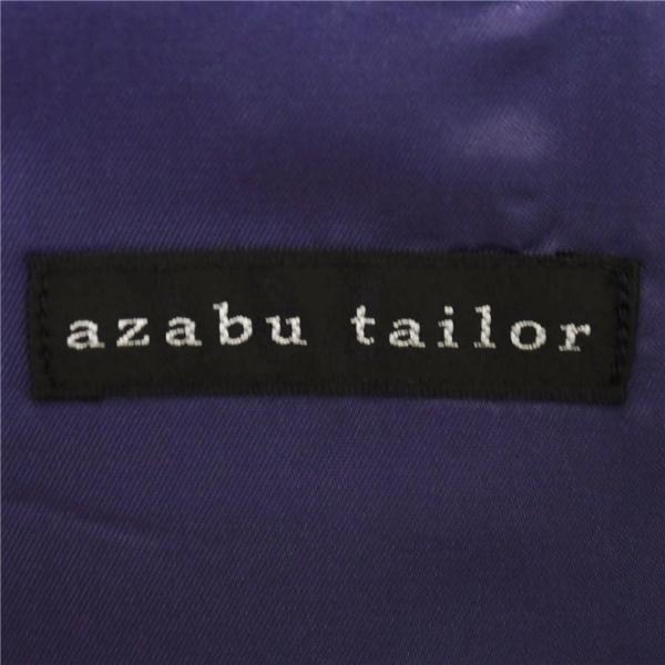 麻布テーラー 2つボタン シングルスーツ L A7 ダークネイビー チェック ノータック 開き見せ azabu tailor 夏物 春夏 薄手 6XA122 | ブランド登録なし | 03