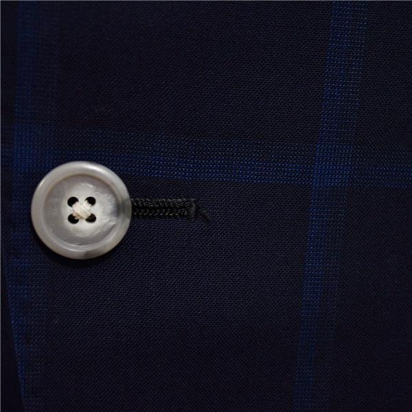 麻布テーラー 2つボタン シングルスーツ L A7 ダークネイビー ウインドペン ノータック 開き見せ azabu tailor 夏物 春夏 薄手 6XA123 | ブランド登録なし | 02