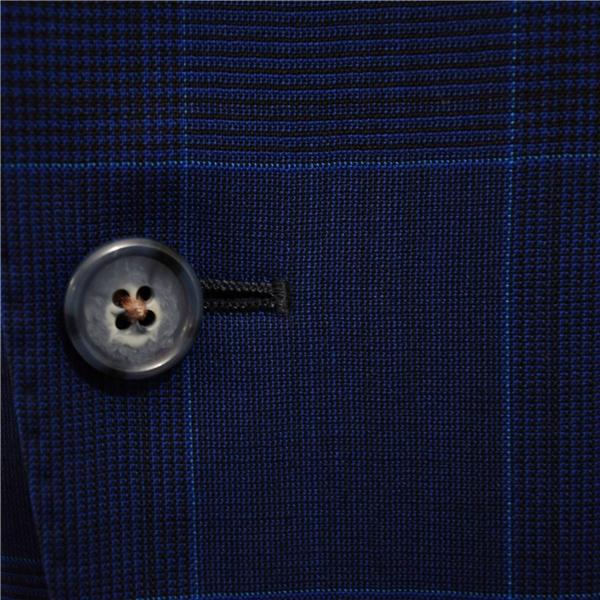麻布テーラー 2つボタン シングルスーツ L A7 ダークネイビー グレンチェック ノータック 開き見せ azabu tailor 夏物 春夏 薄手 6XA124 | ブランド登録なし | 02