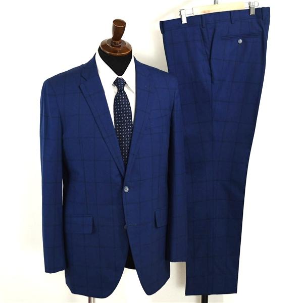 麻布テーラー 2つボタン シングルスーツ L A7 ダークネイビー ウインドペン ノータック 開き見せ azabu tailor 夏物 春夏 薄手 6XA125 | ブランド登録なし