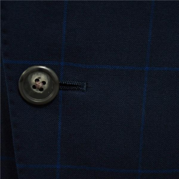 麻布テーラー 2つボタン シングルスーツ M A6 ダークネイビー ウインドペン ノータック 開き見せ azabu tailor 夏物 春夏 薄手 6XA126 | ブランド登録なし | 02
