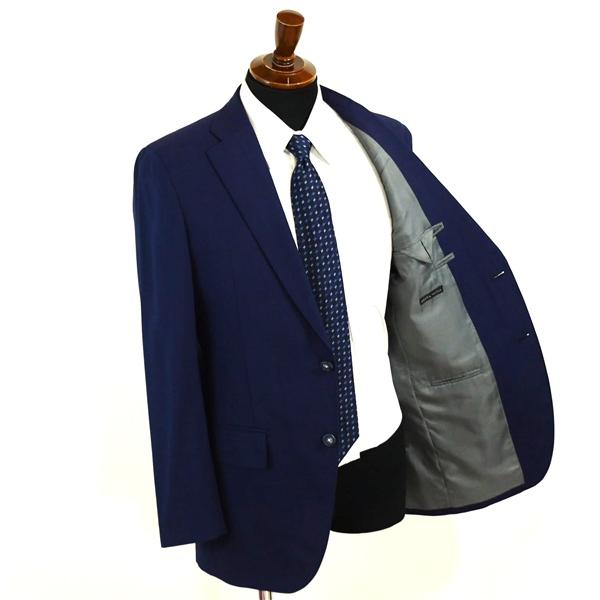 美品 麻布テーラー 2つボタン シングルスーツ M A6 ダークネイビー ウインドペン ノータック azabu tailor 夏物 春夏 薄手 6XA127 | ブランド登録なし | 01