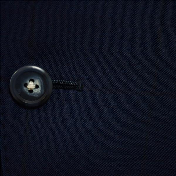 美品 麻布テーラー 2つボタン シングルスーツ M A6 ダークネイビー ウインドペン ノータック azabu tailor 夏物 春夏 薄手 6XA127 | ブランド登録なし | 02