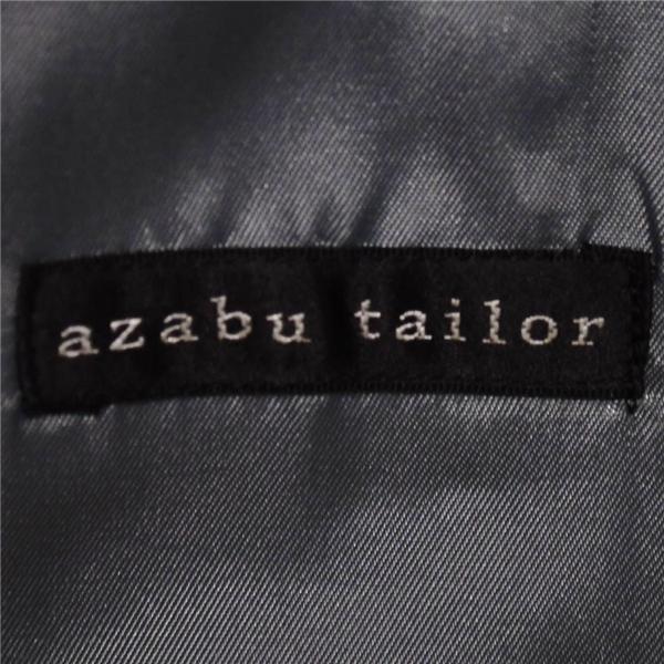 美品 麻布テーラー 2つボタン シングルスーツ M A6 ダークネイビー ウインドペン ノータック azabu tailor 夏物 春夏 薄手 6XA127 | ブランド登録なし | 03