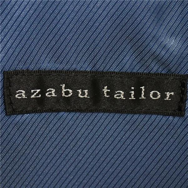美品 麻布テーラー 2つボタン シングルスーツ M A6 ダークネイビー ストライプ ノータック azabu tailor 夏物 春夏 薄手 6XA130 | 麻布テーラー | 03