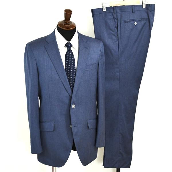 麻布テーラー 2つボタン シングルスーツ L A7 ダークネイビー ノータック 袖口4つ釦 開き見せ azabu tailor 夏物 春夏 薄手 6XA132 | 麻布テーラー