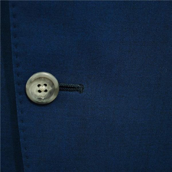 麻布テーラー 2つボタン シングルスーツ L A7 ダークネイビー ストライプ ノータック 開き見せ azabu tailor 夏物 春夏 薄手 6XA136 | 麻布テーラー | 02