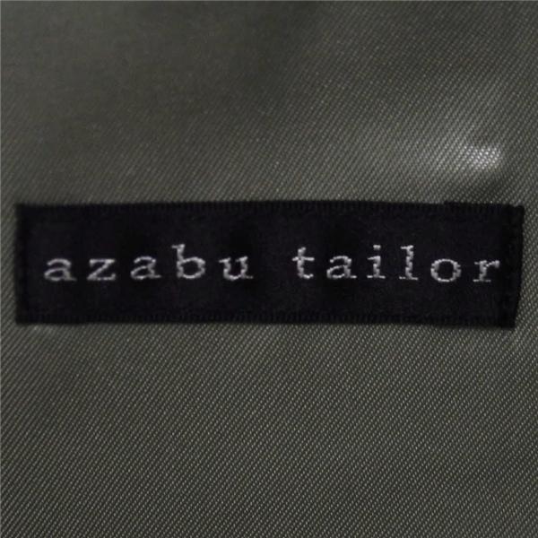 麻布テーラー 2つボタン シングルスーツ L A7 ダークネイビー ストライプ ノータック 開き見せ azabu tailor 夏物 春夏 薄手 6XA136 | 麻布テーラー | 03