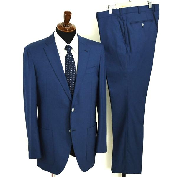 麻布テーラー 2つボタン シングルスーツ L A7 ダークネイビー ノータック 袖口4つ釦 開き見せ azabu tailor 夏物 春夏 薄手 6XA138 | 麻布テーラー