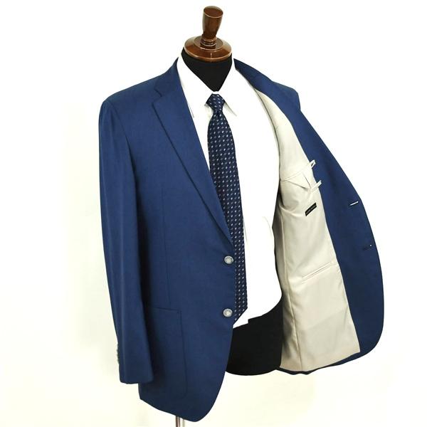 麻布テーラー 2つボタン シングルスーツ L A7 ダークネイビー ノータック 袖口4つ釦 開き見せ azabu tailor 夏物 春夏 薄手 6XA138 | 麻布テーラー | 01