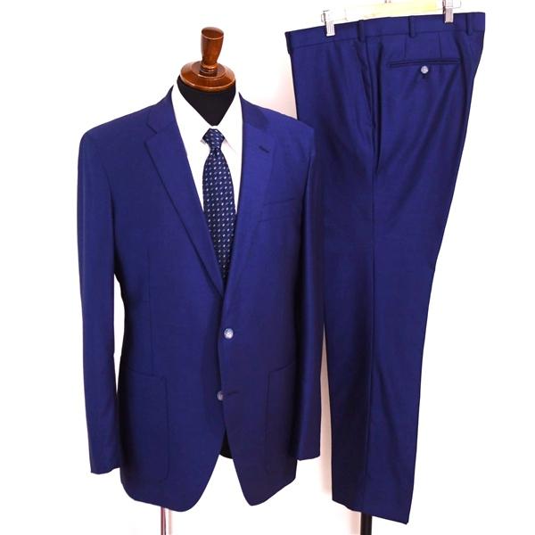 麻布テーラー 2つボタン シングルスーツ XL YA8 ダークネイビー ノータック 袖口4つ釦 開き見せ azabu tailor 夏物 春夏 薄手 6XA139 | 麻布テーラー