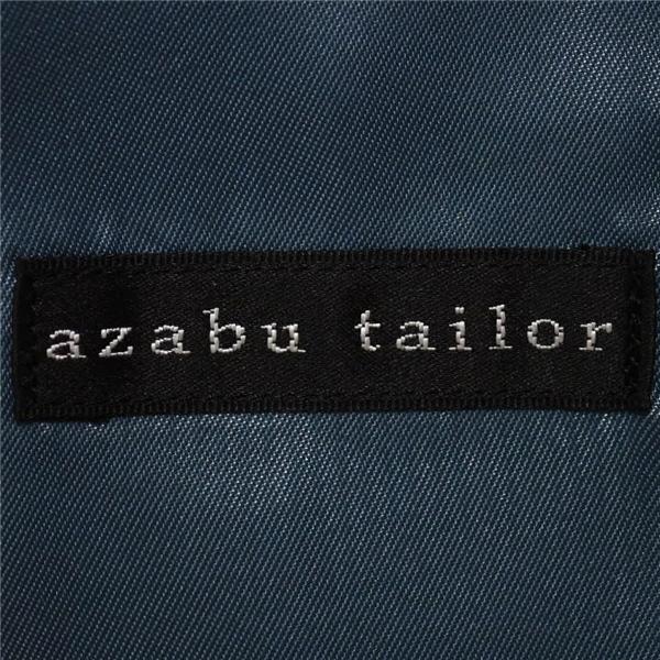 麻布テーラー 2つボタン シングルスーツ L A7 ダークネイビー ストライプ ノータック 開き見せ azabu tailor 夏物 春夏 薄手 6XA141 | 麻布テーラー | 03