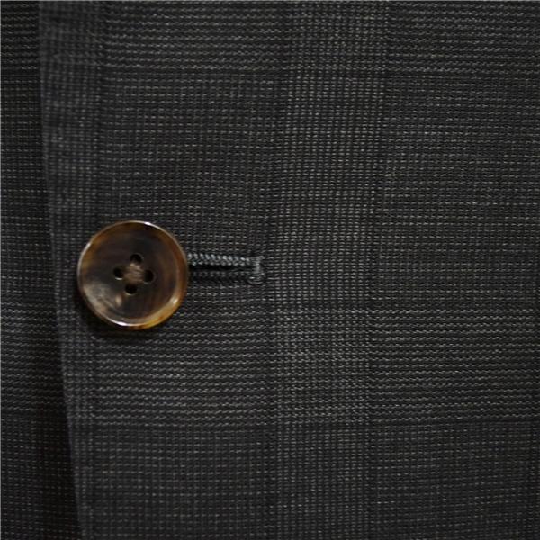 ユニバーサルランゲージ 伊製 REDA生地 3ピース 3つボタン シングルスーツ L A7 ダークグレー チェック ノータック TR02 春秋 6XA144 | UNIVERSAL LANGUAGE | 02