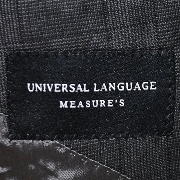 ユニバーサルランゲージ 伊製 REDA生地 3ピース 3つボタン シングルスーツ L A7 ダークグレー チェック ノータック TR02 春秋 6XA144 | UNIVERSAL LANGUAGE | 03