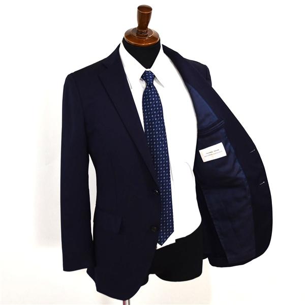 ユニバーサルランゲージ 伊製 カノニコ 110's 2つボタン シングルスーツ M YA6 ダークネイビー ノータック 126150 夏物 春夏 6XA146 | UNIVERSAL LANGUAGE | 01